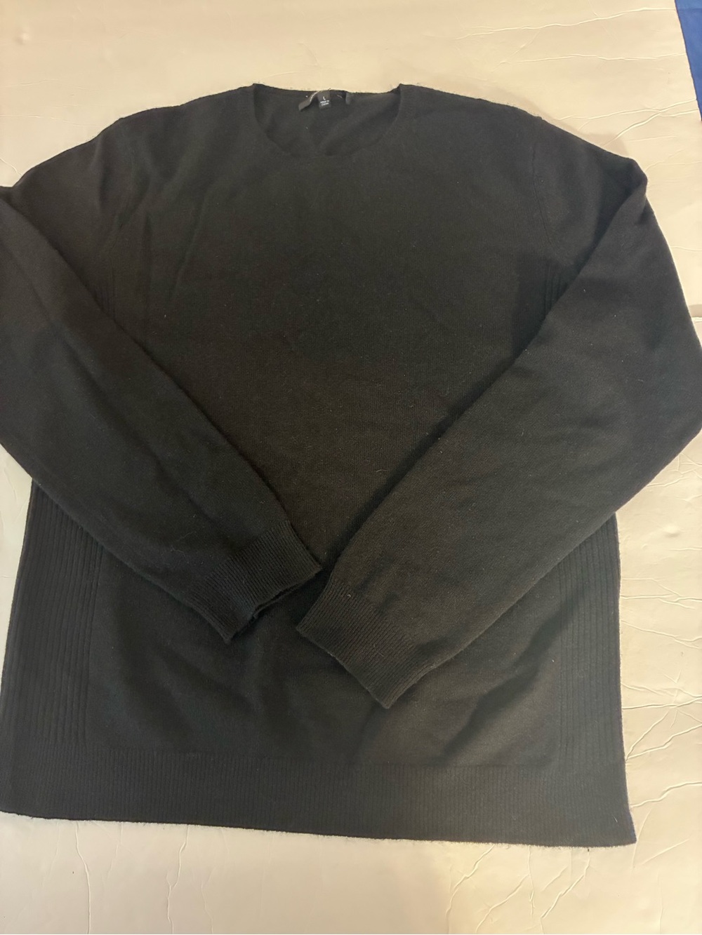 Marc Anthony Men 100% Cashmere Black Sweater L Crew Neck Luxury Classic Preppy